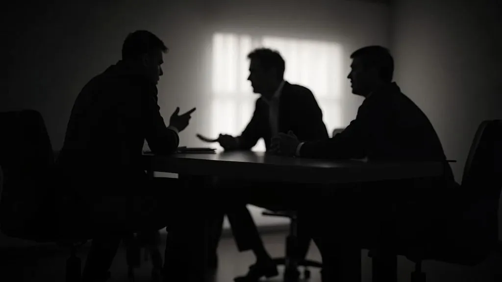A consultant analyzing data with a team in a modern office