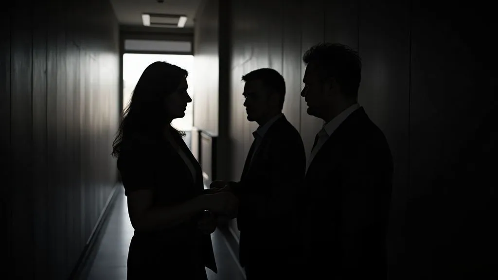 A business consultant guiding a team during a meeting